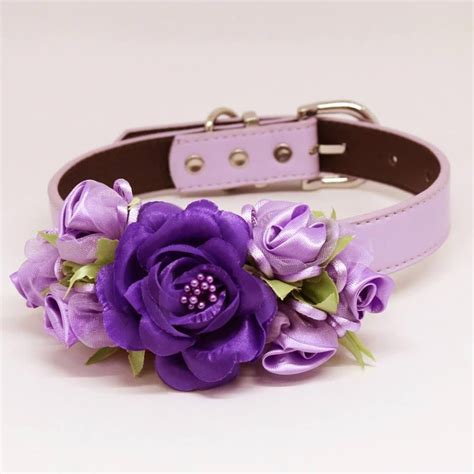 Purple Wedding Dog Collar, High Quality Rose Flowers, Pet Wedding Accessory, Handmade | Wedding ...