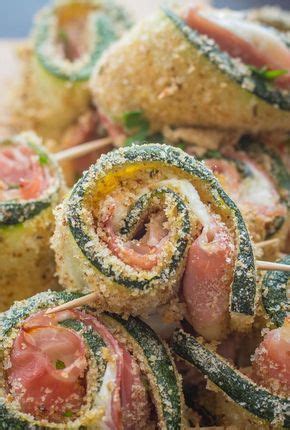 Baked Breaded Zucchini Roll-Ups are a Healthy Delicious Baked Appetizer, Side Dish or serve with ...