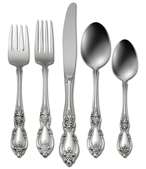 Oneida Louisiana Floral Fiddleback 45-Piece Stainless Steel Flatware ...