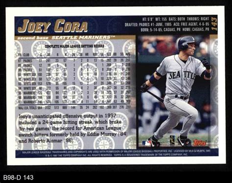 1998 Topps #143 Joey Cora