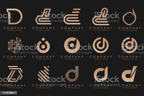 Abstract Letter D Logo Icon Set Design For Business Of Luxury Elegant Simple Stock Illustration ...