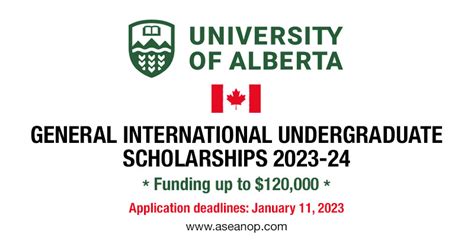 GENERAL INTERNATIONAL UNDERGRADUATE SCHOLARSHIPS 2023-24 of the ...