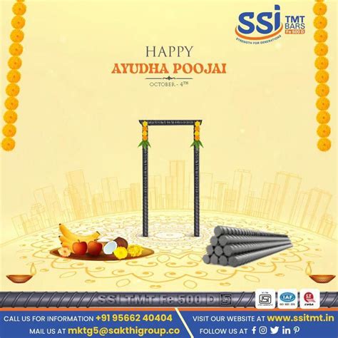 SSI TMT wishes a happy Ayudha Pooja. On this wonderful occasion of ...