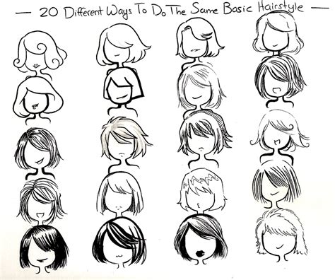 twenty ways- basic hairstyle- by ~NeonGenesisEVARei on deviantART | How to draw hair, Face ...