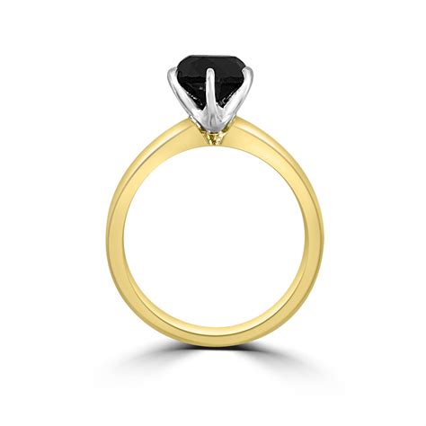 2ct Black Diamond Solitaire Ring - Temelli Jewellery