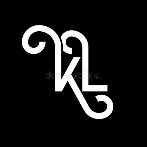 KL Letter Logo Design on Black Background. KL Creative Initials Letter ...