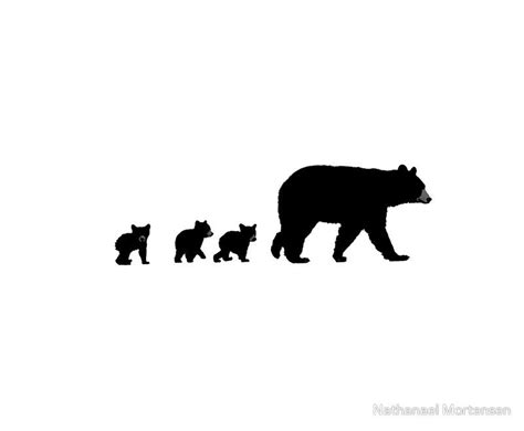 Mama Bear and her Cubs. Art Print by Art Landing | Mama bear tattoos, Bear silhouette, Bear tattoos