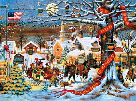 - Charles Wysocki - Small Town Christmas - 1000 Piece Jigsaw Puzzle, 1000 piece jigsaw puzzle By ...