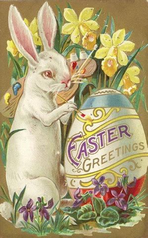 Free Printable Vintage Easter Bunnies Greeting Cards - Vintage Holiday Crafts