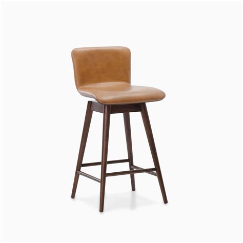 West Elm - Boulder Leather Swivel Bar Counter Stools Collection