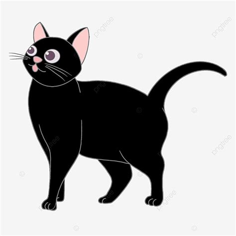 Cartoon Styles Clipart PNG Images, Cartoon Style Black Cat Clipart, Gray, Black, Pink PNG Image ...