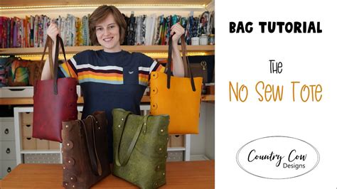 The No Sew Tote - Easy Leather Bag Tutorial - YouTube