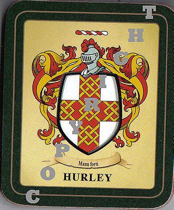 Irish Family Coasters - Hurley Family Irish Heraldic Coasters