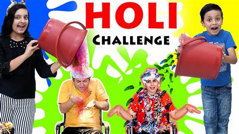 HOLI CHALLENGE 2020 | Festival of colors Family Comedy Mom vs Dad ...