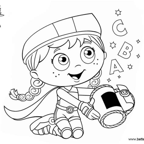 Super Why Coloring Pages Woofster Black and White - Free Printable Coloring Pages