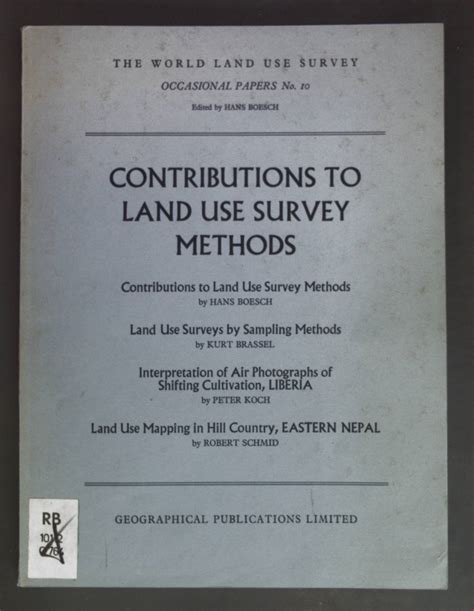 Contributions to Land use Survey Methods: Contributions to Land Use ...