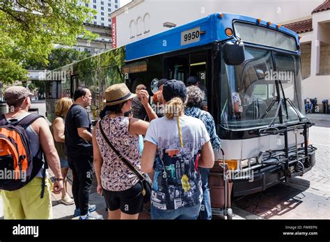 Florida FL Miami Miami-Dade Metrobus public transportation bus stop Stock Photo - Alamy