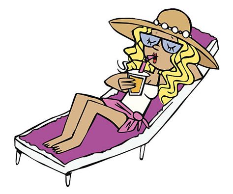 Best Sunbathing Beach Cartoon Tan Illustrations, Royalty-Free Vector ...