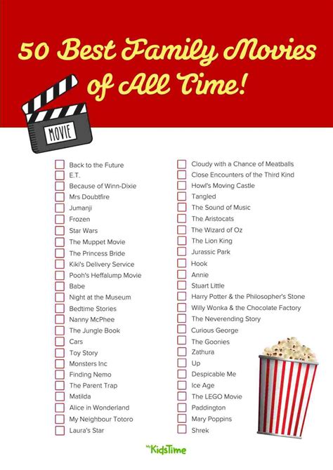 50 of the Best Family Movies of All Time – FREE Checklist