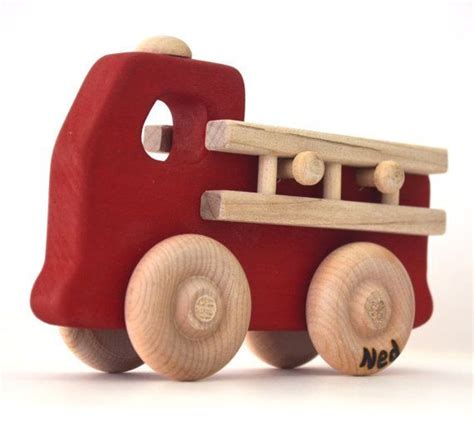 Personalized Wooden Toy - Fire Truck - Waldorf Inspired Natural Wood ...