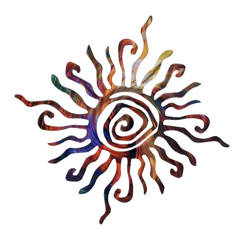 Swirl Southwestern Sun Metal Wall Art | Boho Patio Decor – Metal Art Maker