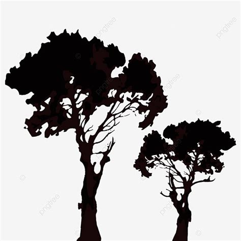 Two Palm Trees Silhouette Vector PNG, Two Color Silhouette Design ...