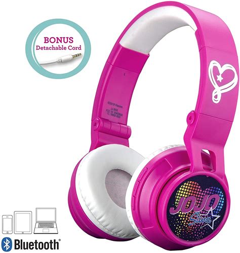 JoJo Siwa Kids Bluetooth Headphones for Wireless Rechargeable Foldable ...