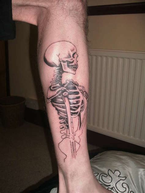 Half Skeleton Half Human Tattoo