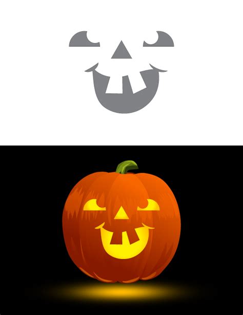 Printable Cute And Goofy Face Pumpkin Stencil