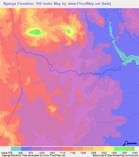 Elevation of Nganga,Zimbabwe Elevation Map, Topography, Contour