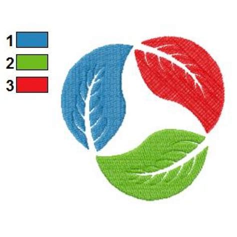 Logo Three Leaves Embroidery Design