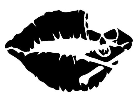 Kiss Mark Skull Lip Sexy Girl Lipstick Decal Vinyl Car Window ...