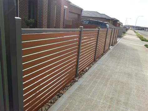 Aluminium Slat Fencing - Everlast Services | Fence design, Front fence ...