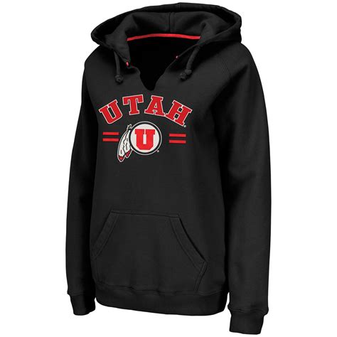 Utah Utes Ladies Valley Pullover Hoodie - Black