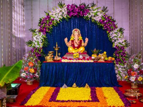 Ganesh chaturthi decoration ideas at home, Ganesh chaturthi mandap decoration ideas, Ganesh ...