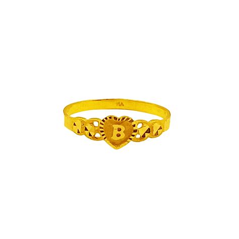 916 GOLD INITIAL LETTER “B” RING – Marina Goldsmith