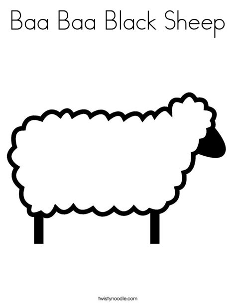 Baa Baa Black Sheep Coloring Page - Twisty Noodle