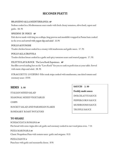 Menus | Inferno Restaurant & Bar | Hinckley