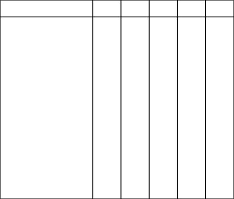 Printable Blank 6 Column Chart Template