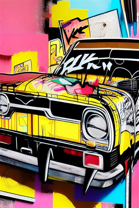 Láminas decorativas para enmarcar | Graffiti Collage Car | Posters.es