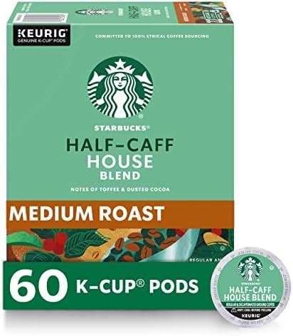 Amazon.com: Starbucks K-Cup Coffee Pods, Medium Roast Coffee, Half-Caff ...