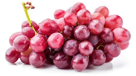 Premium AI Image | Ripe red grape Pink bunch with leaves isolated on ...