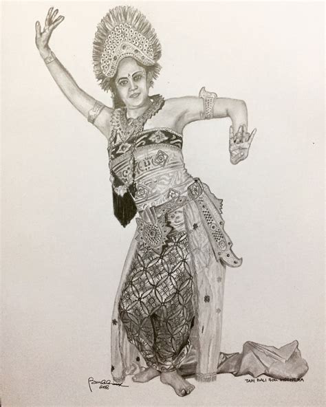 Tari Bali | Inspirasi desain grafis, Sketsa, Seni