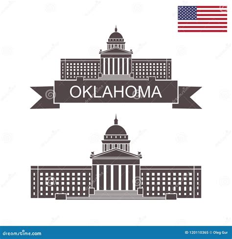 State of Oklahoma. Oklahoma State Capitol Building Stock Vector - Illustration of collection ...