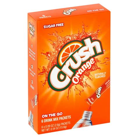 Crush Sugar Free Orange On the Go Drink Mix, 0.09 oz, 6 count - Walmart ...