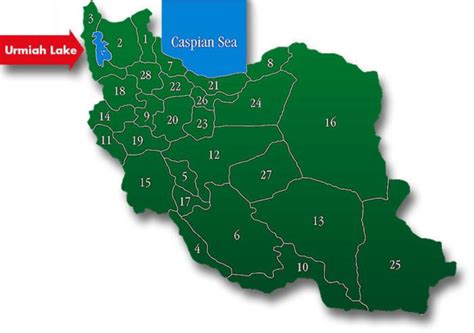 Map of Iran with location of sites of Lake Urmia and other | Download Scientific Diagram