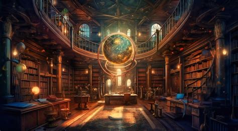 Fantasy library wallpaper | Premium AI-generated image