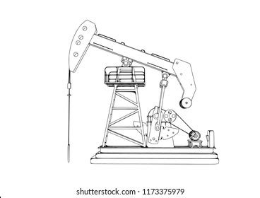 Outline Oil Pumpjack Vector Stock Vector (Royalty Free) 1173376000 | Shutterstock