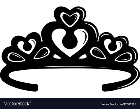 Tiara crown icon simple black style Royalty Free Vector