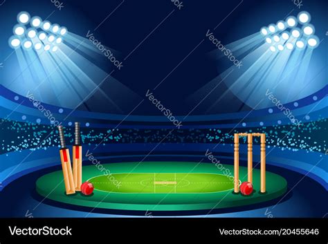 Cricket stadium background Royalty Free Vector Image